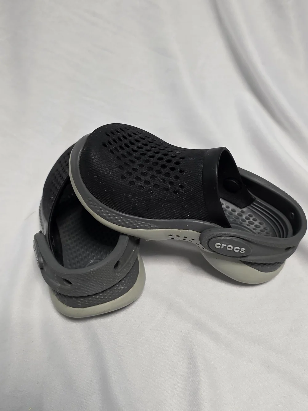 Crocs Kids' Black and Gray Comfort Clogs